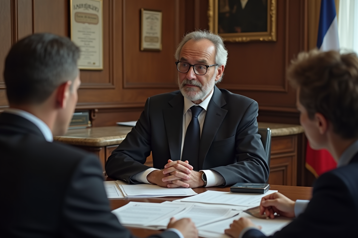 Agent municipal en discussion avec un couple dans un bureau