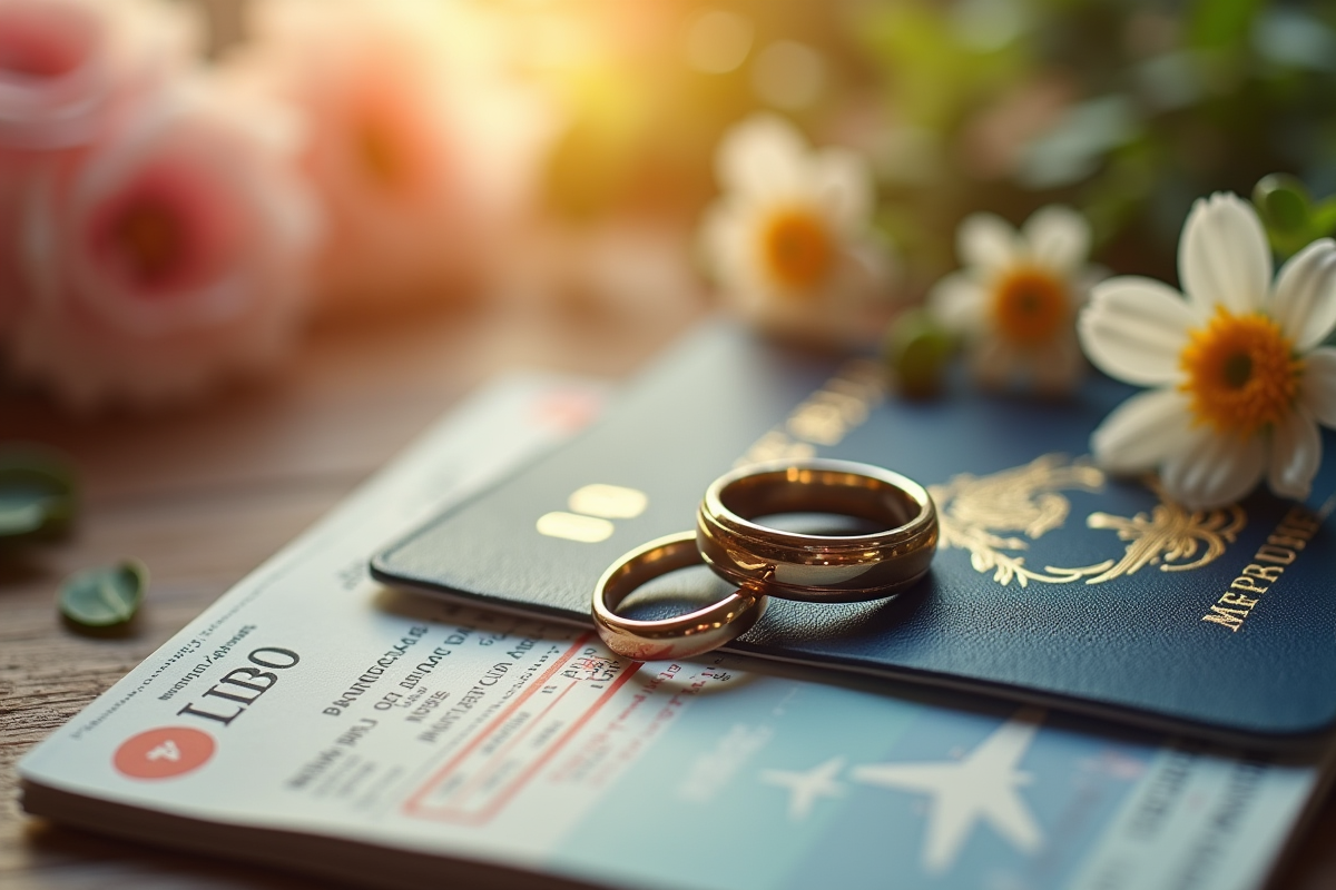 Alliances sur passeport et billet d