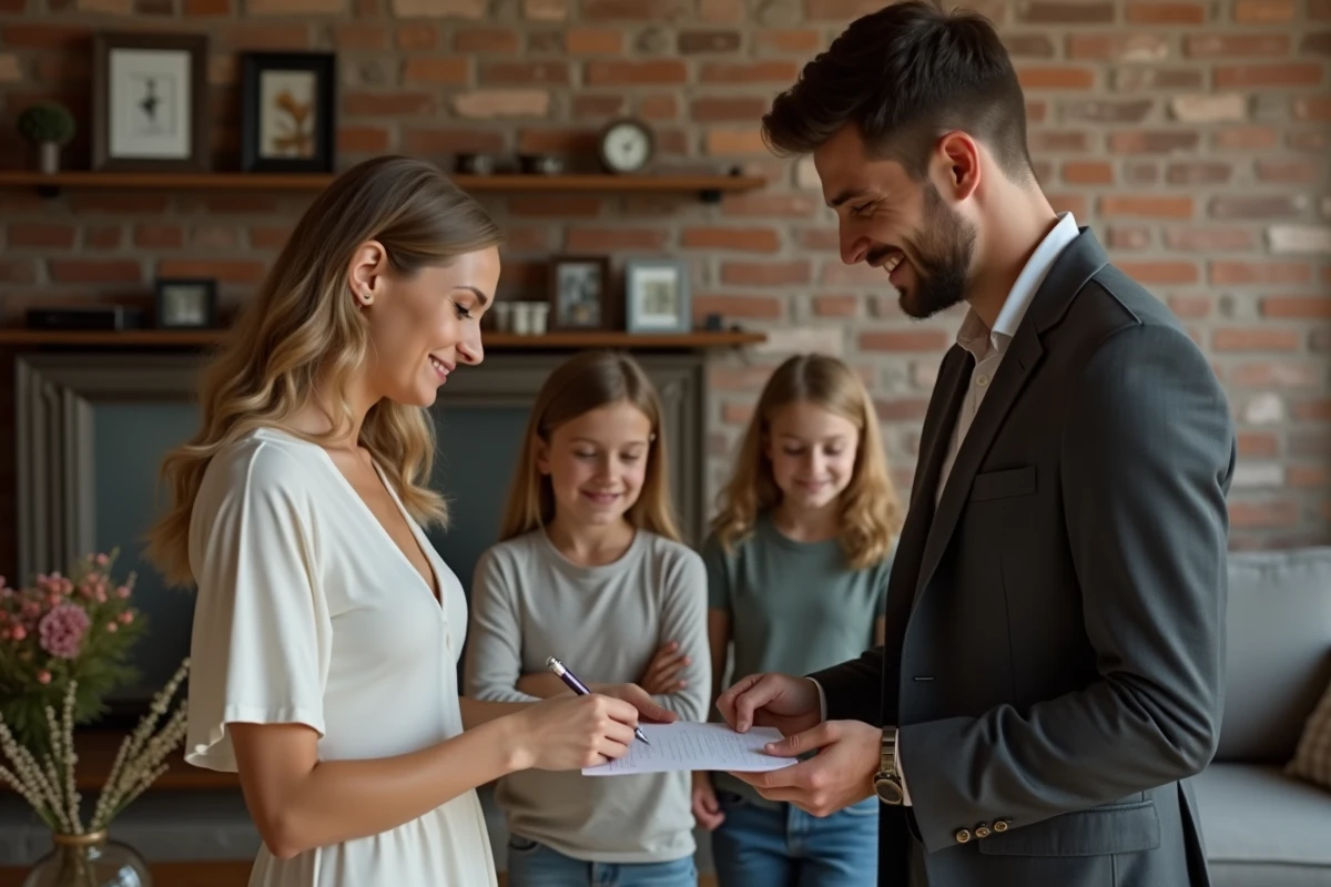 Couple échangeant des mots doux lors d'une célébration de 15 ans de mariage en famille