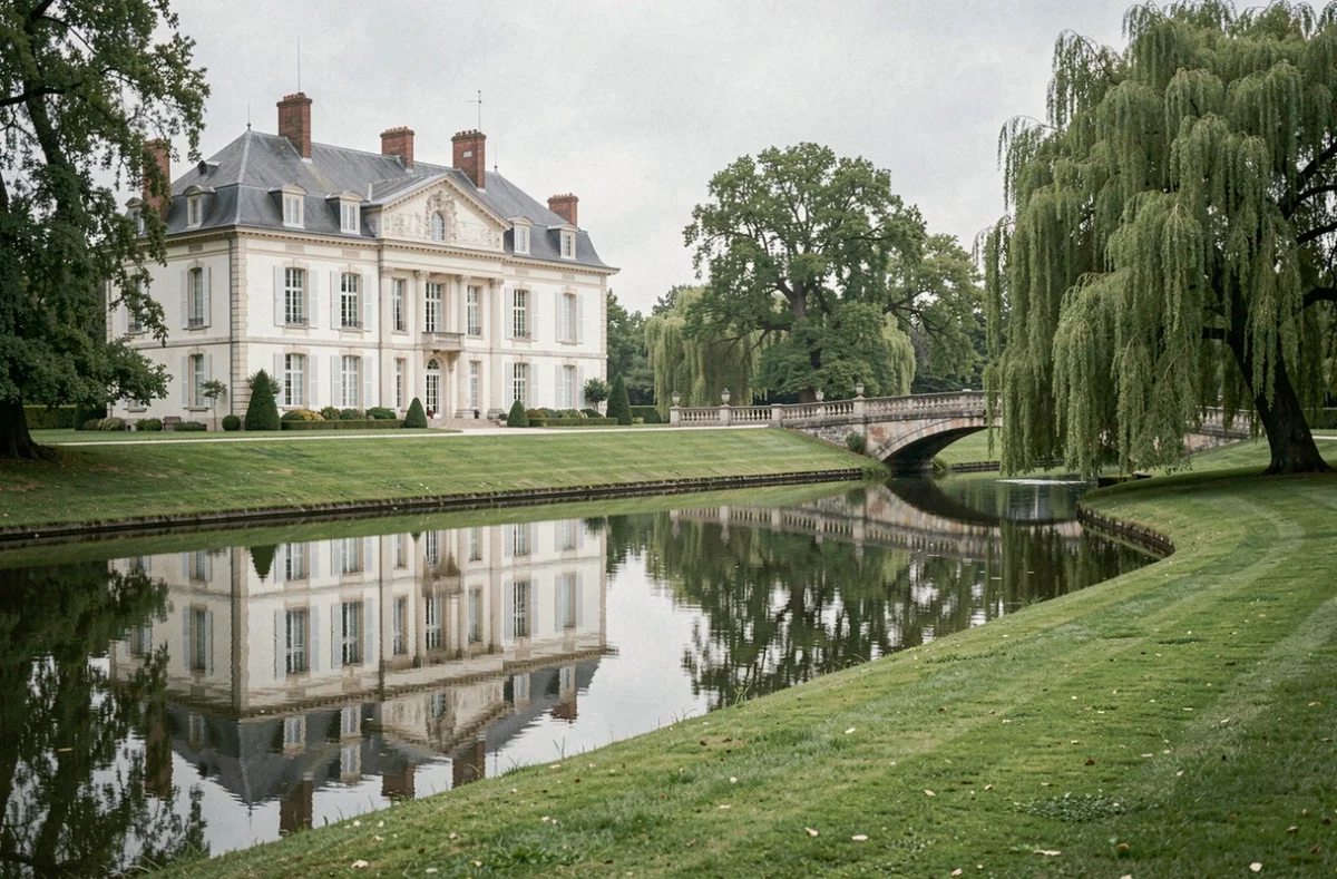 Domaine de la Barbinière avec son étang ornemental et son parc arboré en Vendée