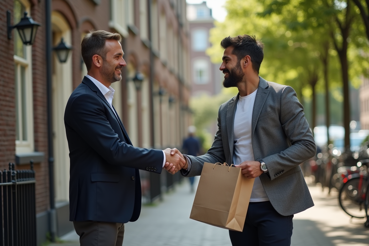 Homme serrant la main d