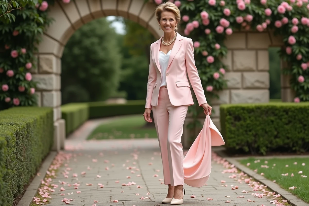 Femme en extérieur montre ses chaussures de satin de mariage
