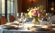 table élégante décorée
