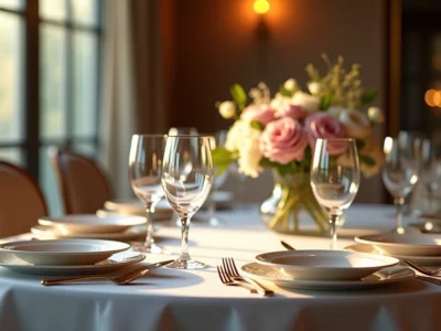 table élégante décorée