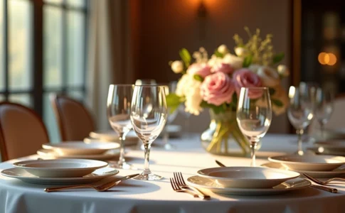 table élégante décorée